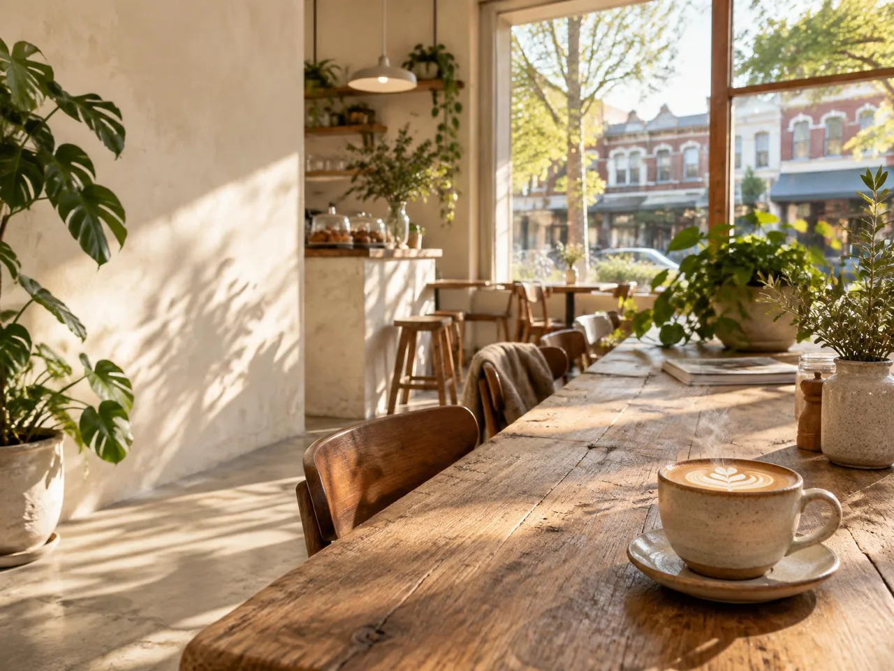 Sunlit interior of ARBOR café